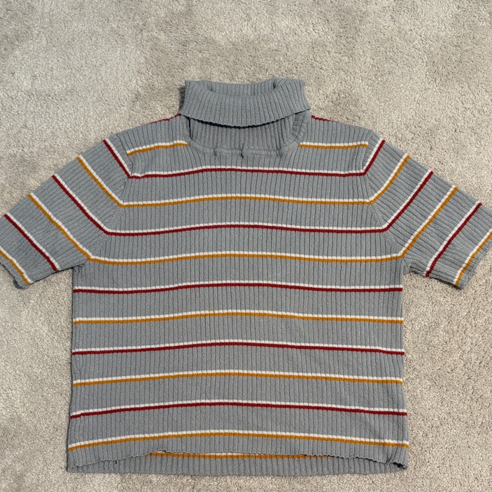 La Hearts Gray Striped Crop Top